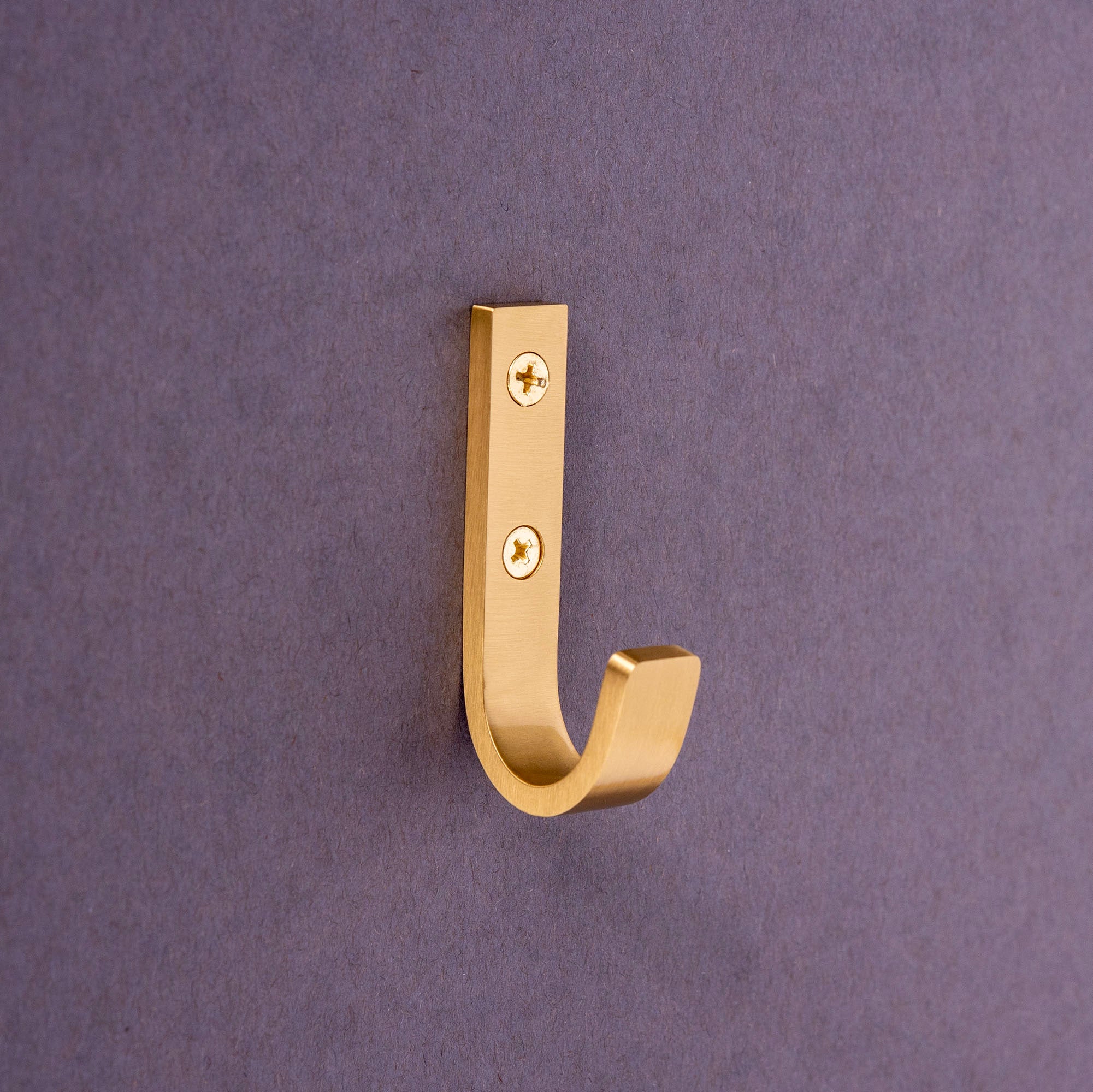 Joplin J Brass Modern Mudroom Wall Hook