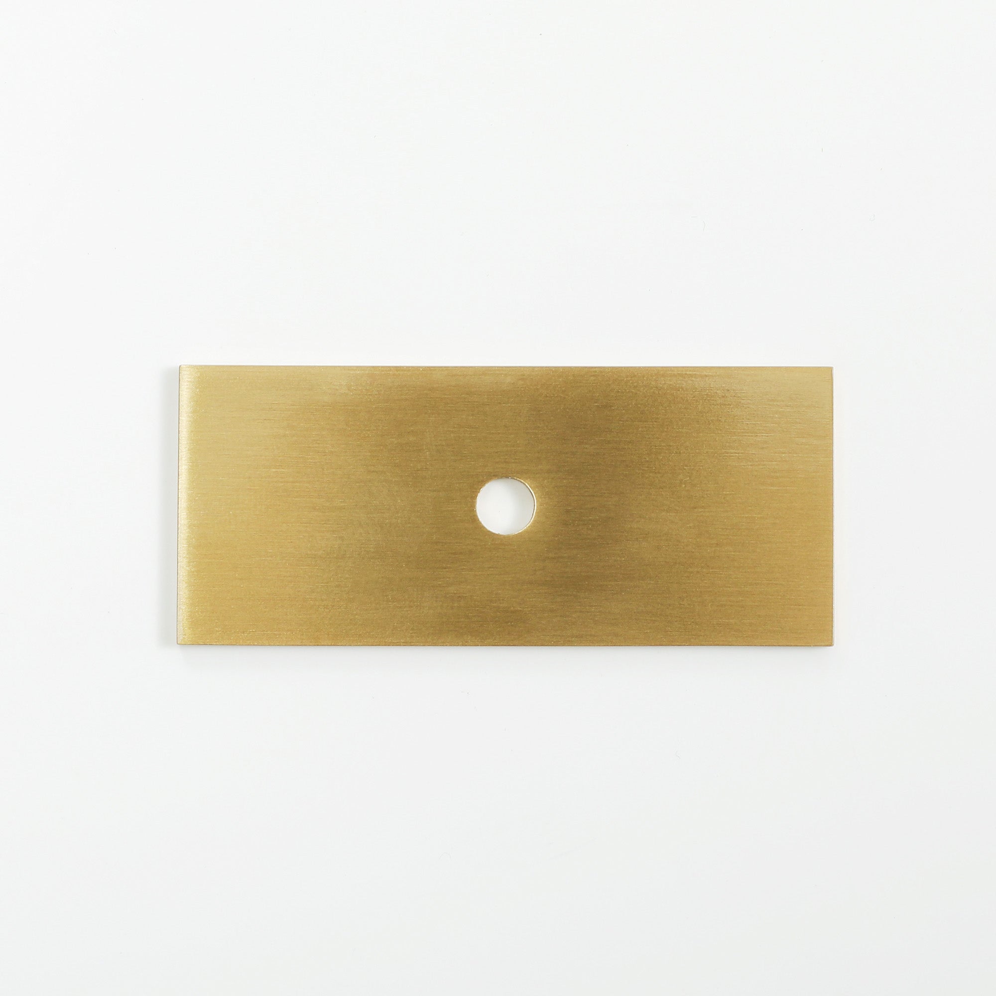 2.25" x 1" Brass Knob Backplate - Modern Rectangle