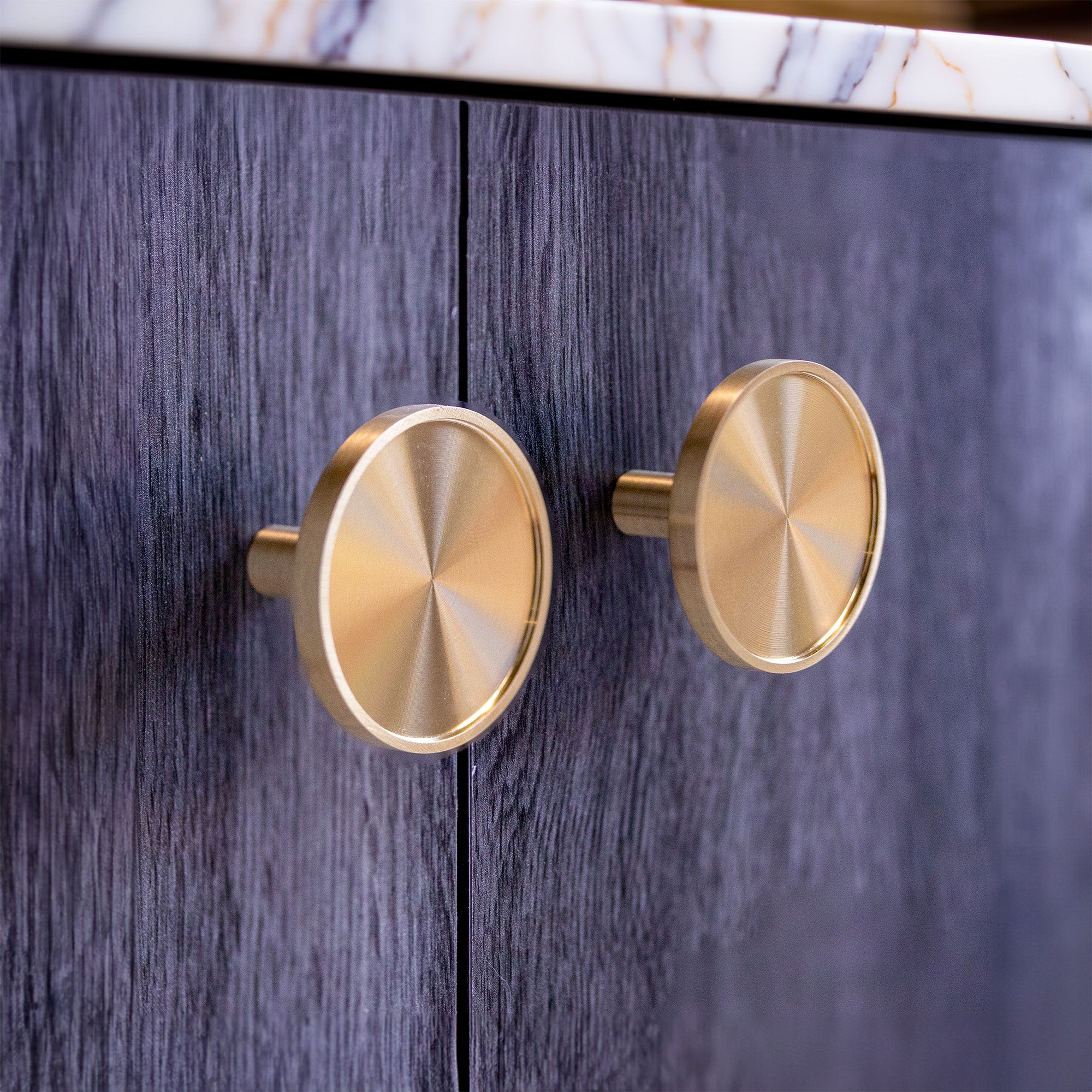 Florence Modern Solid Brass Round Kitchen Cabinet Hardware Knob