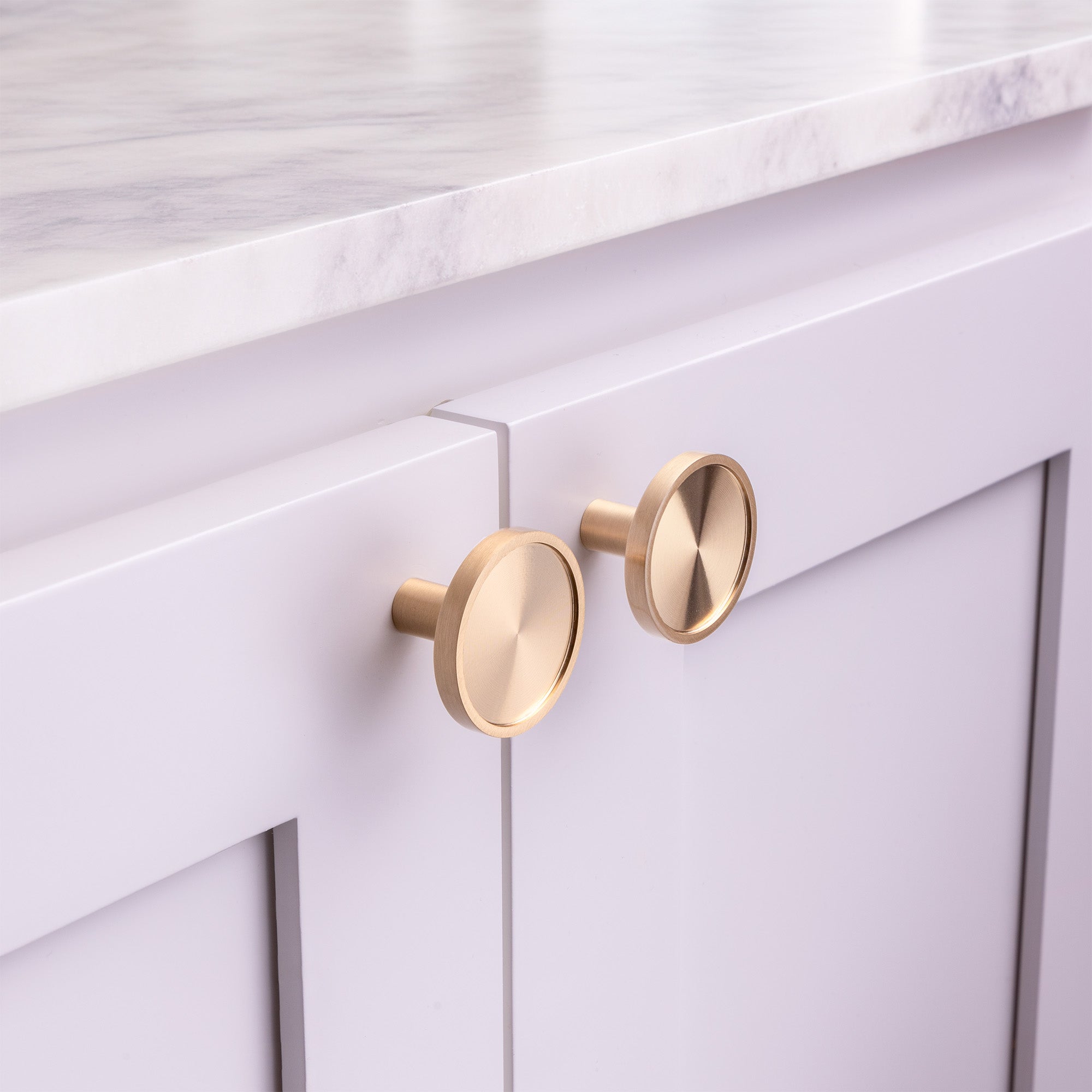 Florence Modern Solid Brass Round Kitchen Cabinet Hardware Knob