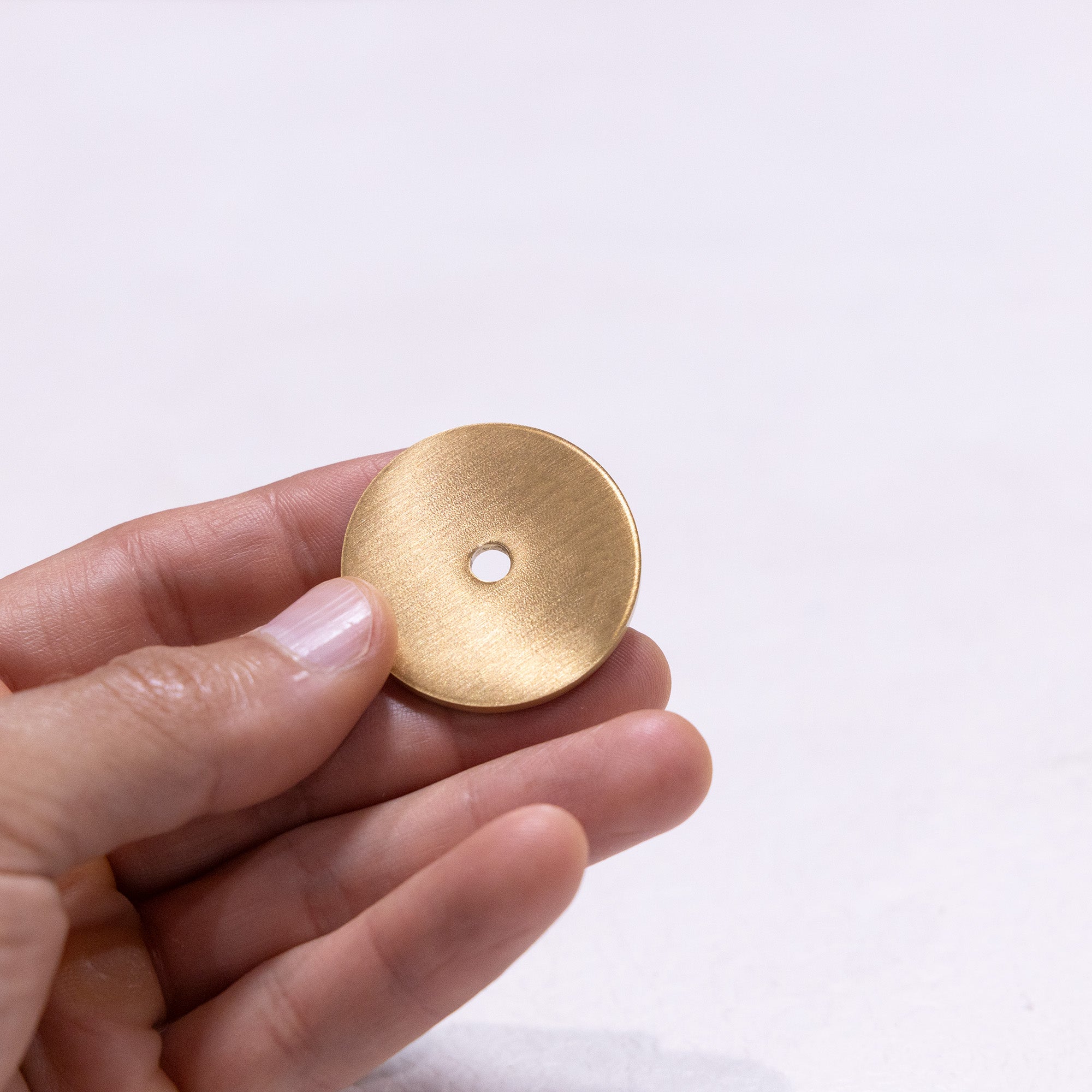 Modern Round Brass Knob Backplate 1.5" Inch