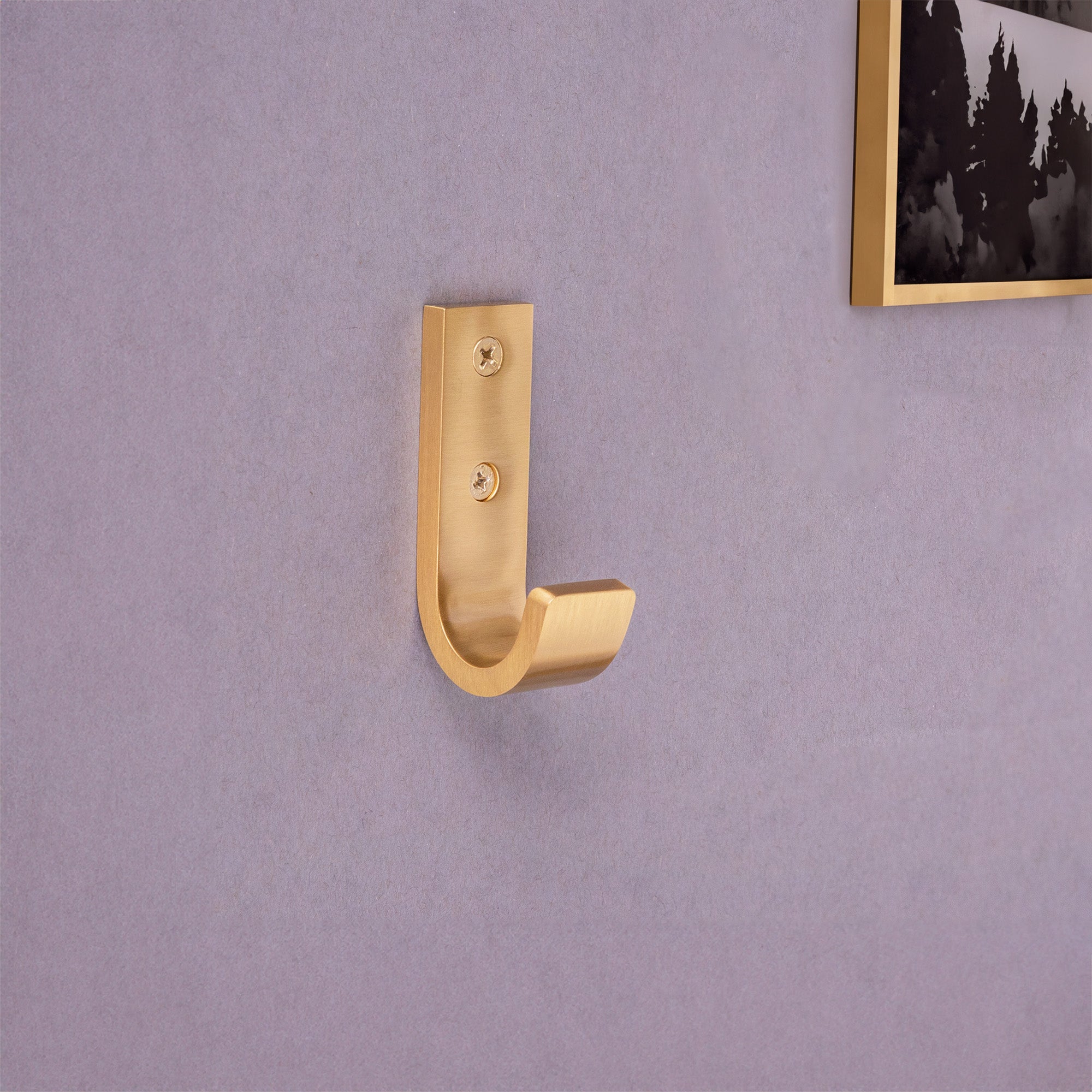 Joplin J Brass Modern Mudroom Wall Hook