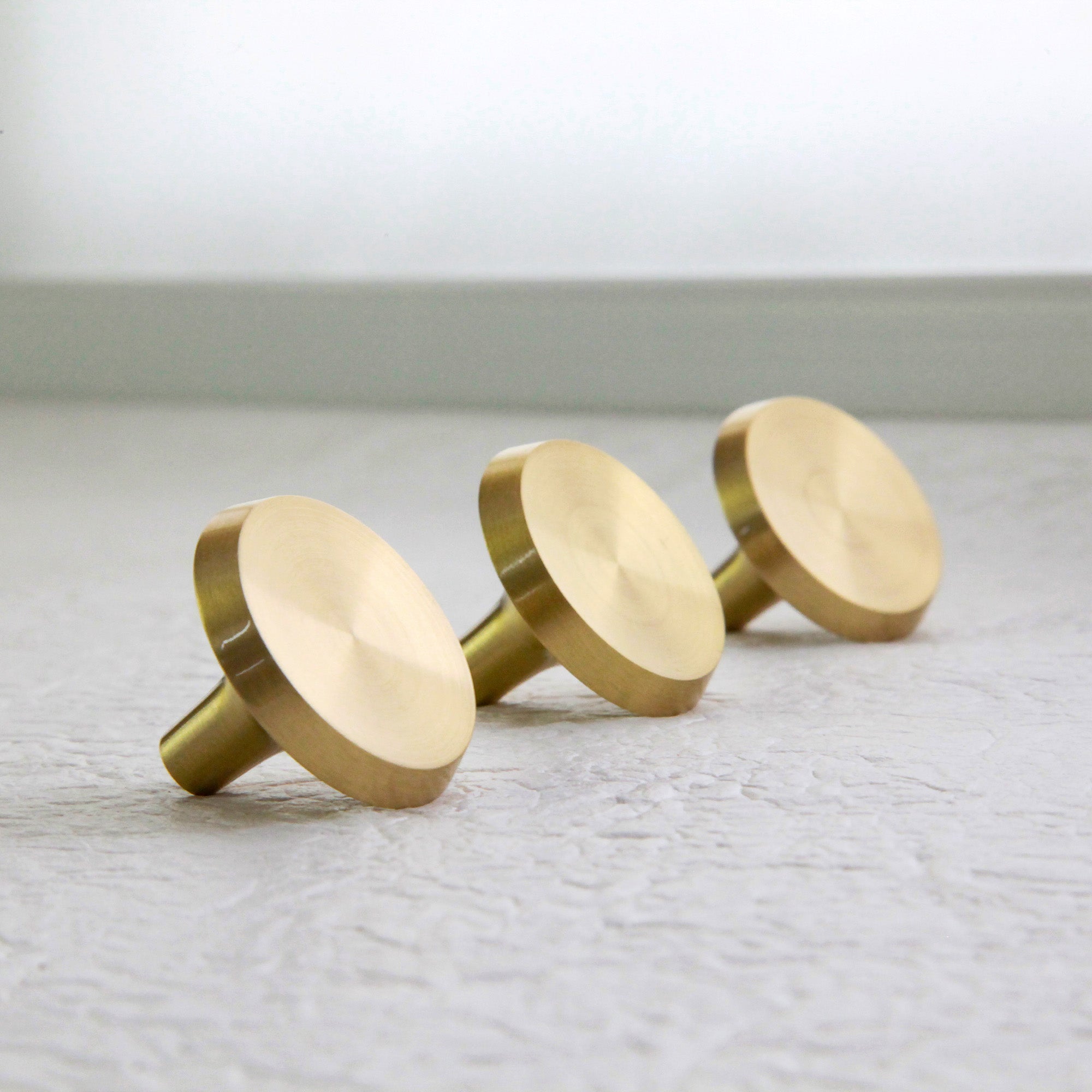 Milan Mid-Century Modern Solid Brass Brushed Brass Knob