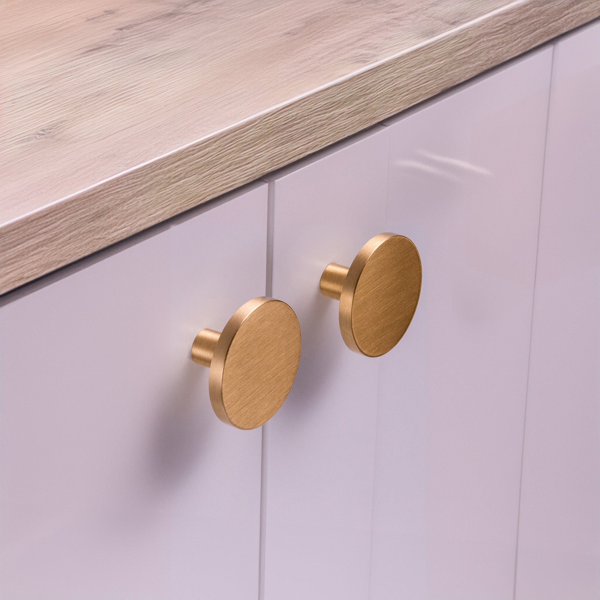 Hampton Brass Round Modern Cabinet & Drawer Knob