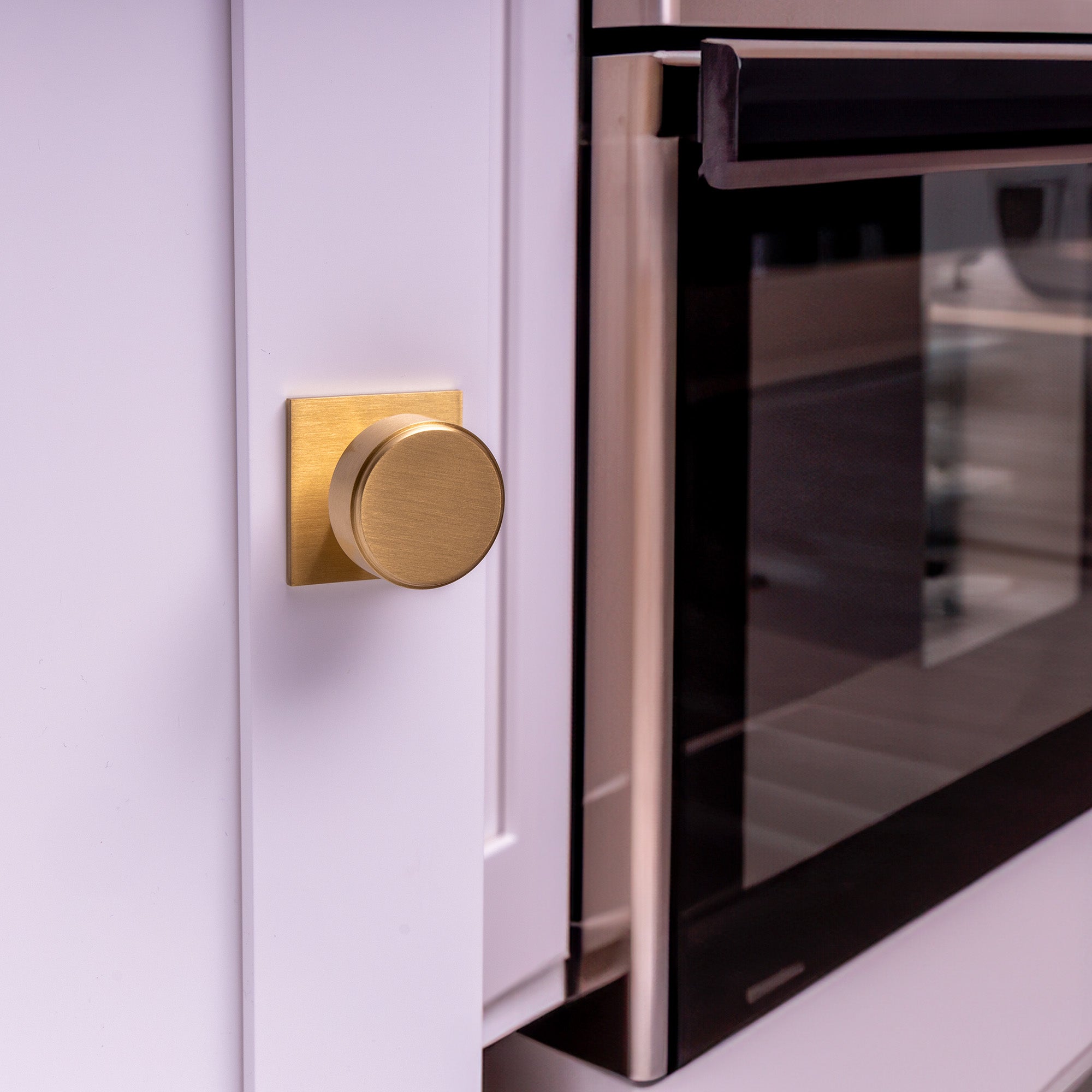 Camden Mid-Century Brass Cabinet Knob with Backplate