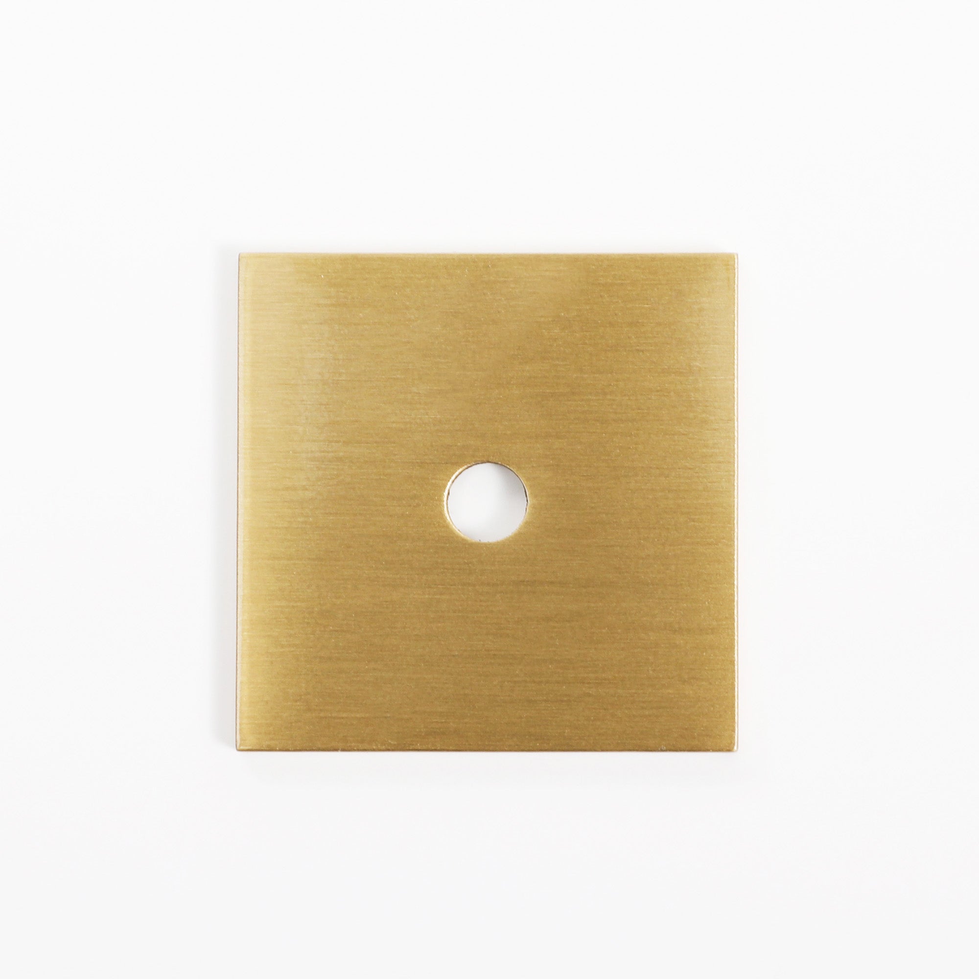 1.25" Brass Knob Backplate Square - Modern