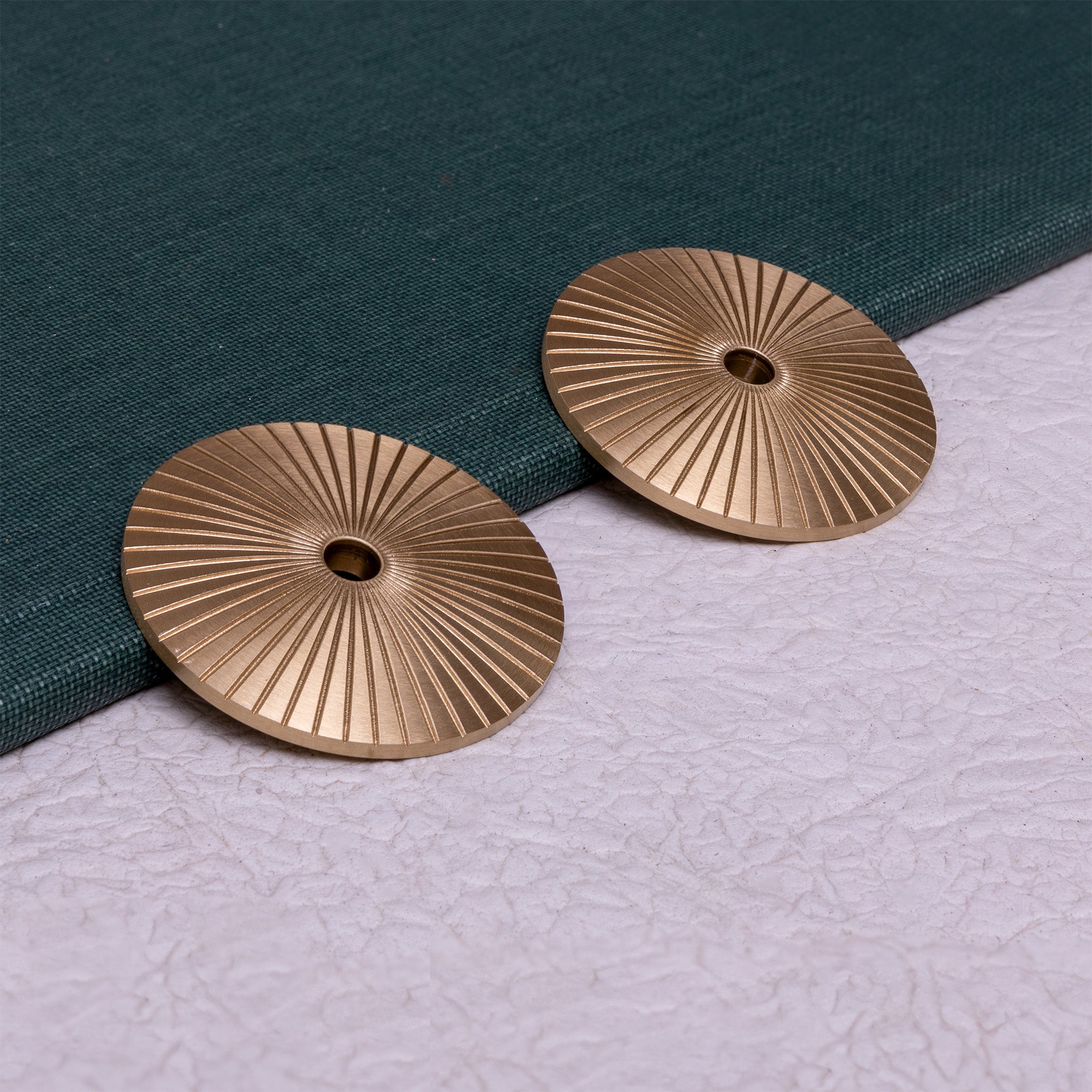 Brass Sunburst Knob Backplate 1.9" Inch