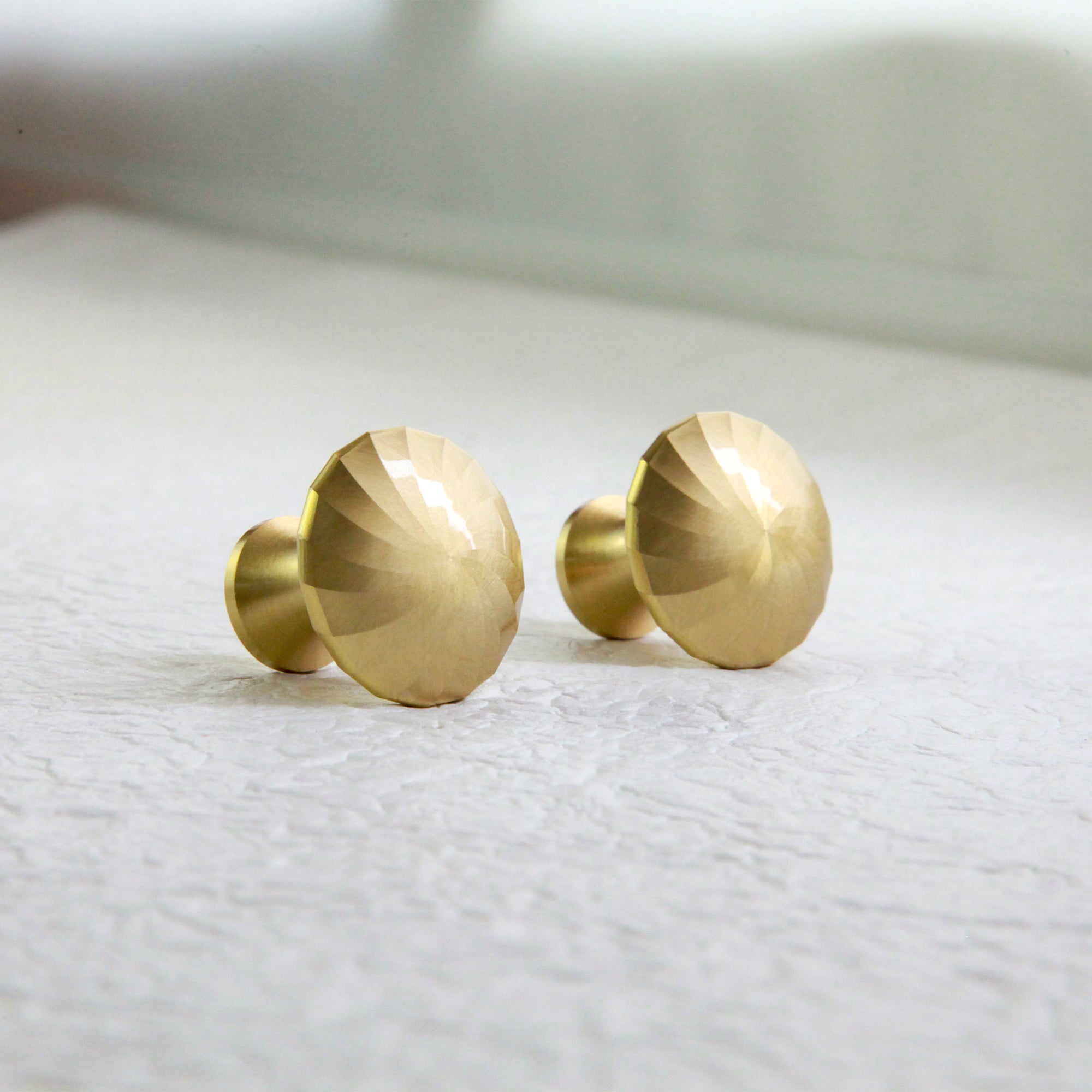 Swirl Brushed Brass Modern Cabinet Knob