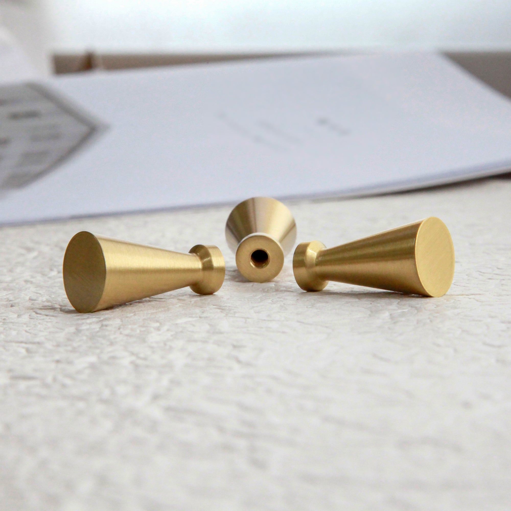 Mid Century McCobb Style brushed brass gold knob for furniture or kitchen cabinets