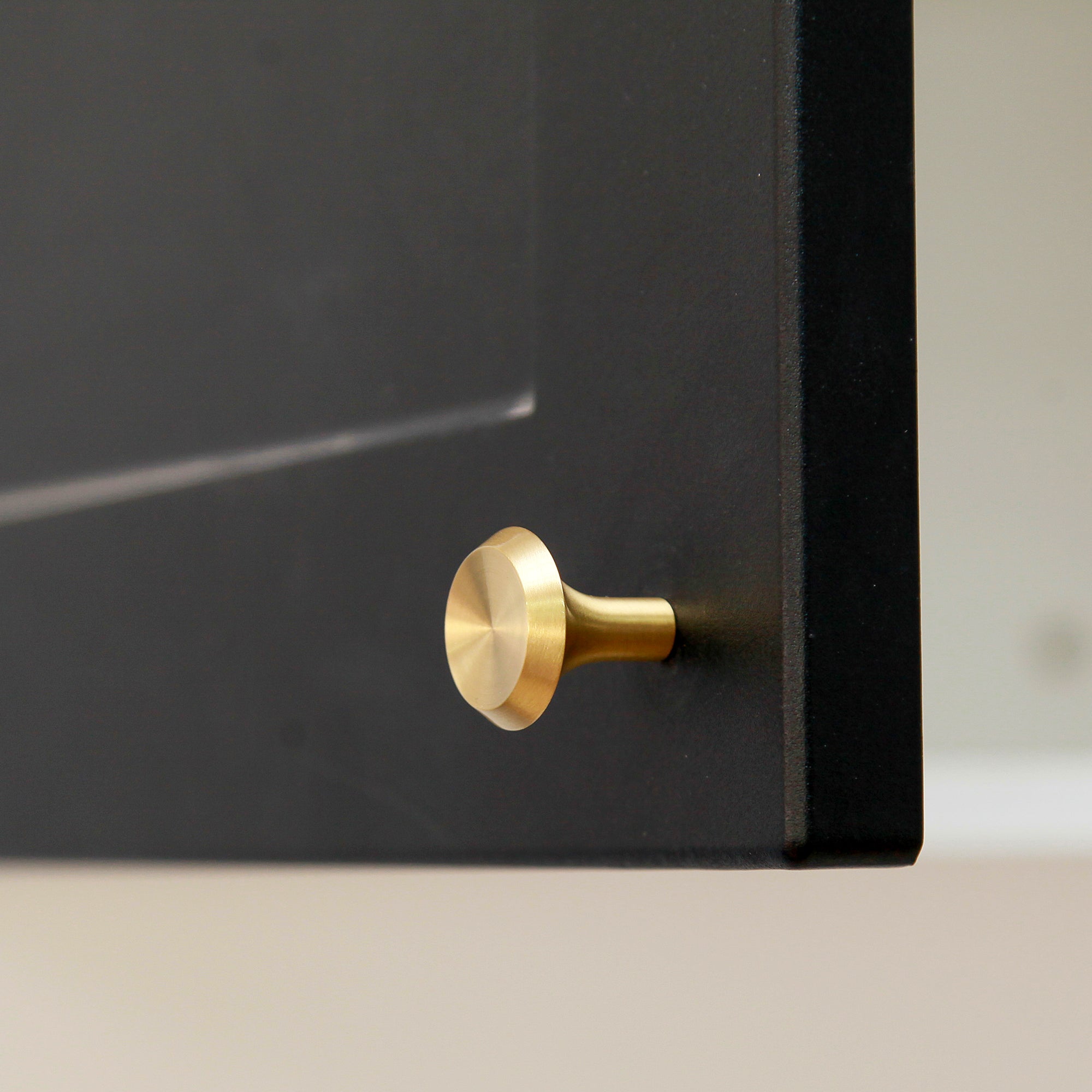 Milan Mid-Century Modern Solid Brass Brushed Brass Knob