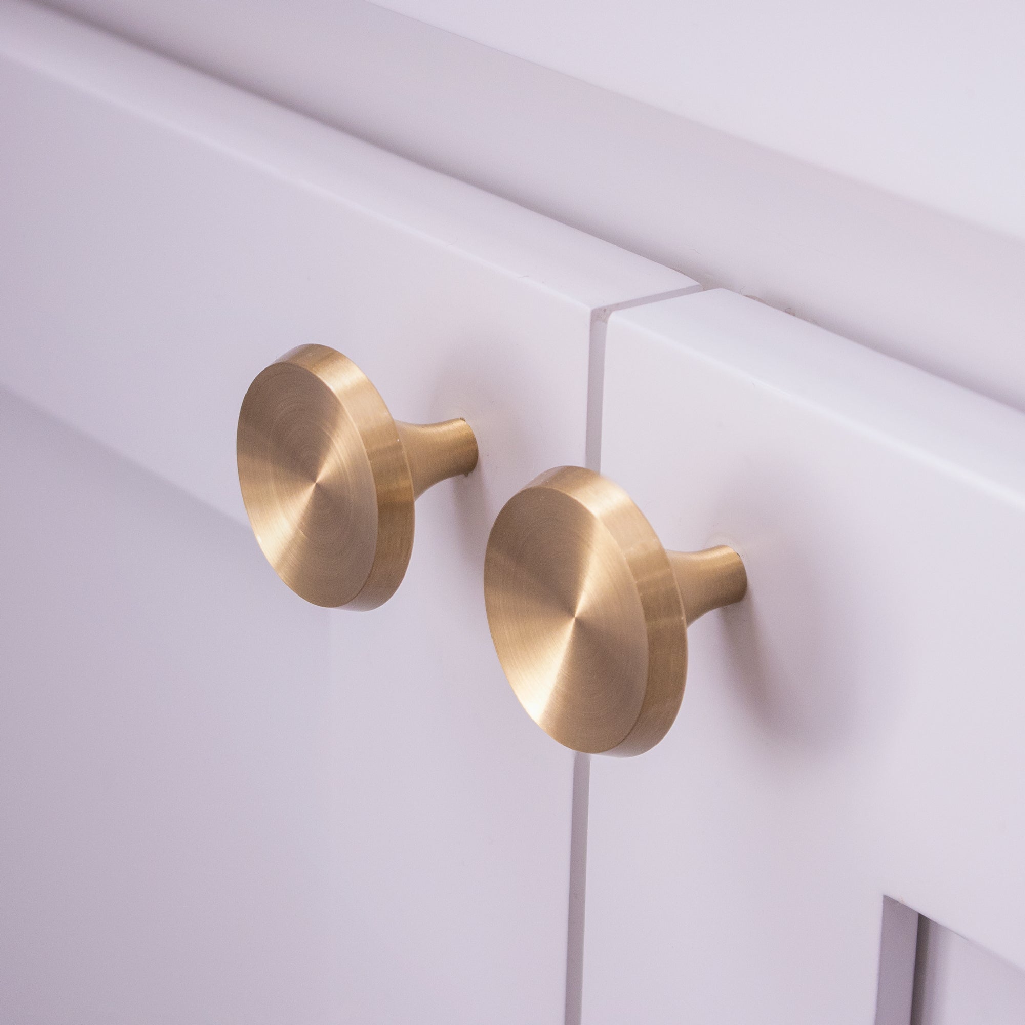 Milan Mid-Century Modern Solid Brass Brushed Brass Knob