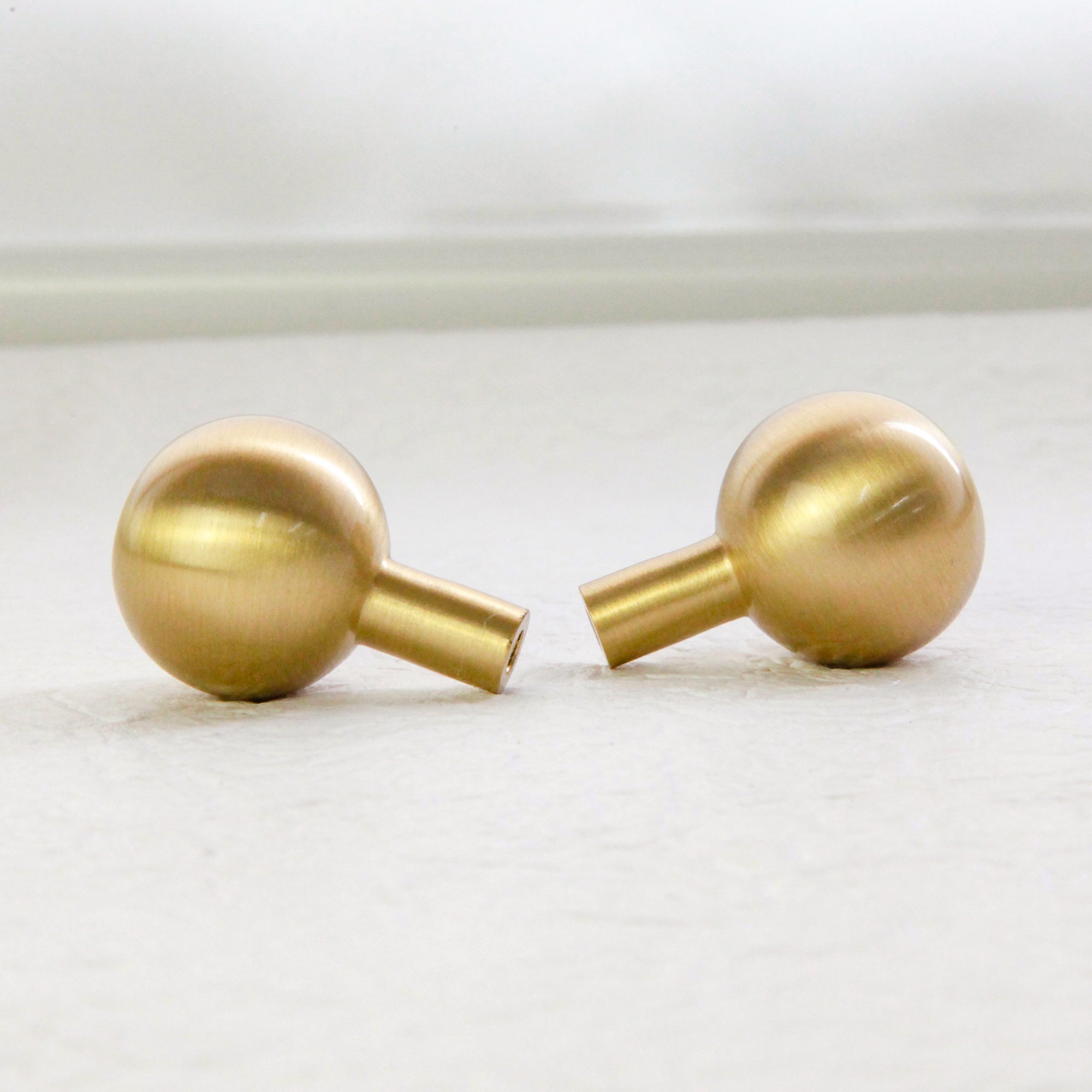 Modern Solid Brass Brushed Gold Ball Knob for cabinets, drawers, doors